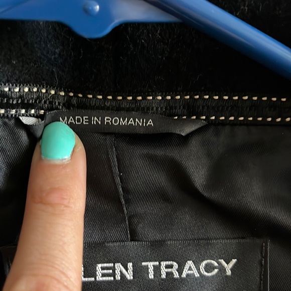 Ellen Tracy black wool trench coat (6) - Picture 5 of 7